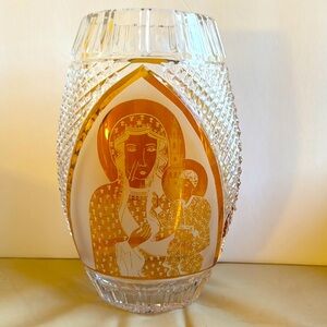 Crystal Our Lady of Czestachowa,Poland Vase